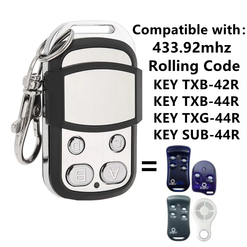 Chiave Telecomando Per Porta Del Garage 433Mhz Rolling Code Compatibile Chiave Txb-42R Txb-44R Txg-44R Sub-44R Per Apricancello Barriera Per Garage