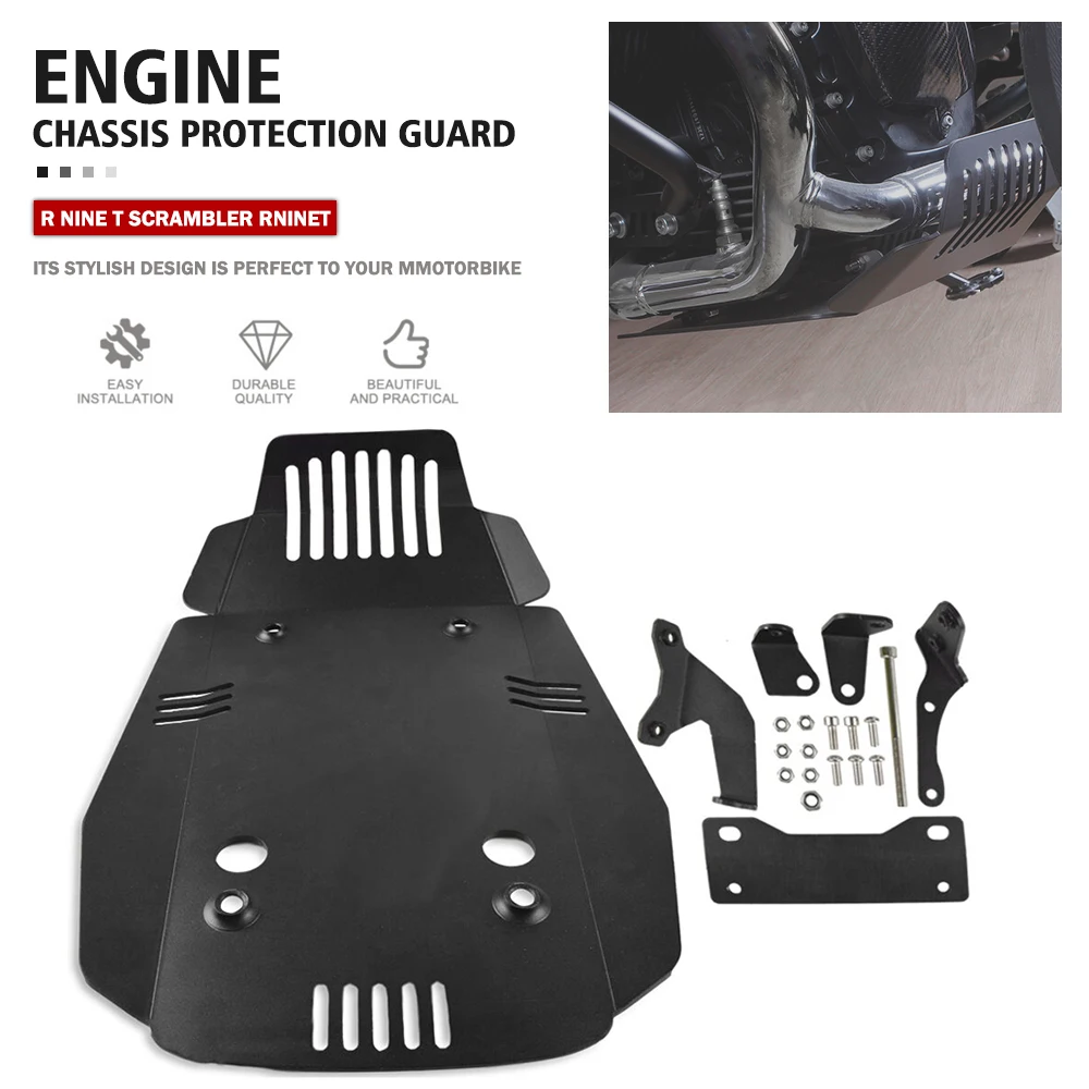 Per Bmw R Nine T Rninet Scrambler Base Motore Splash Chassis Guard Inferiore Inferiore Skid Plate Web Belly Pan Protection Cover