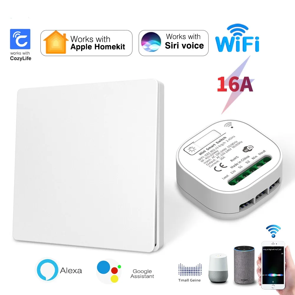 Wireless Siri Voice Switch Wifi Micromotion Energy Push Button Light Switch Support Cozylife E My Home