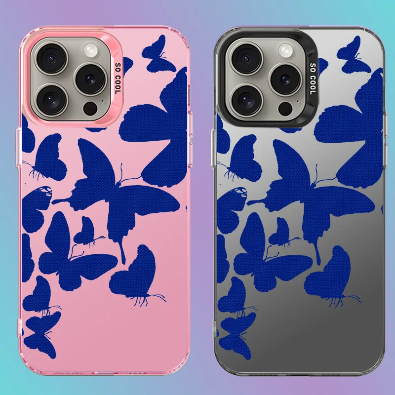 Custodia Per Iphone 13 Pro Max Custodia Per Telefono Blue Butterfly