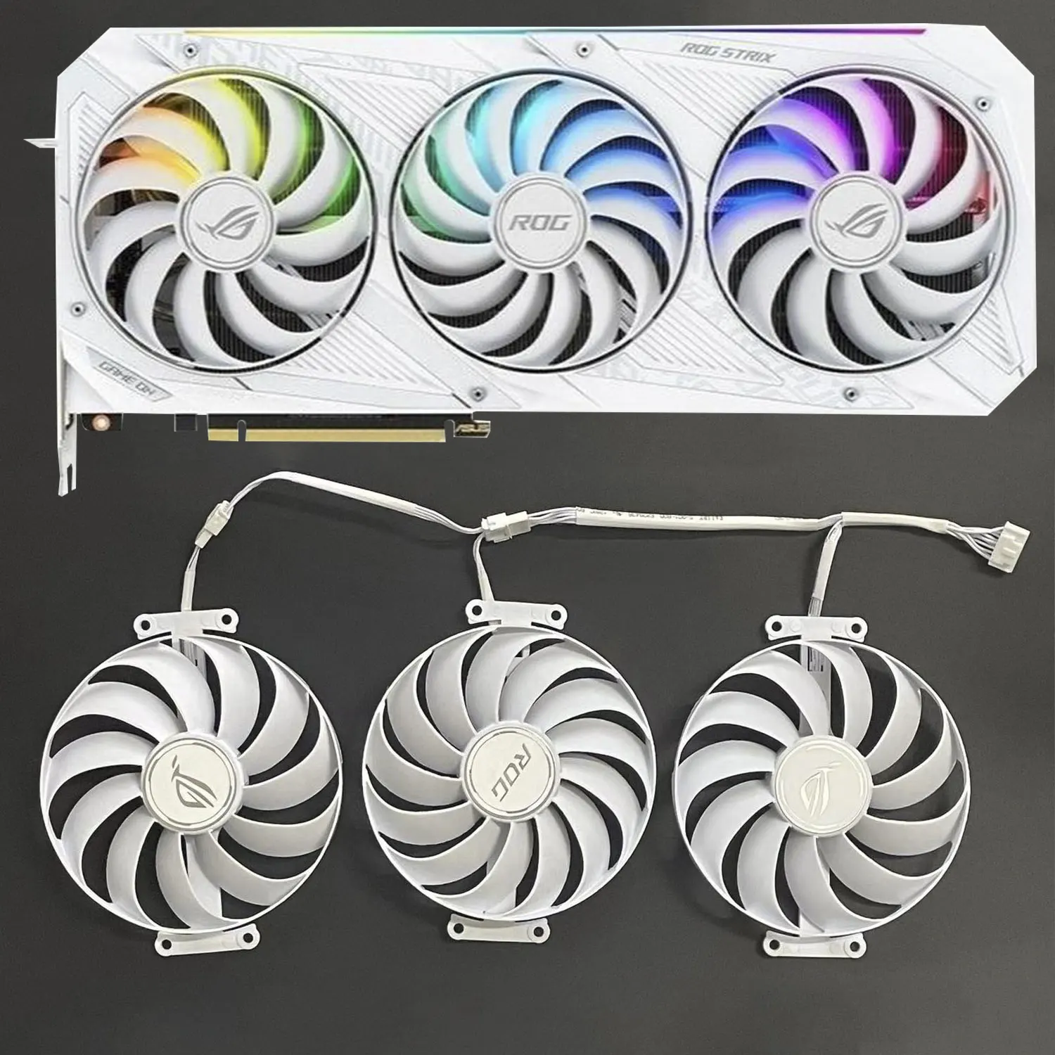 Nuovo Rtx 3070 3080 3090 Gpu Fan Muslime7Pin Per Asus Rog Strix Rtx 3070 Rtx 3080 Rtx 3090 Versione Oc Bianca