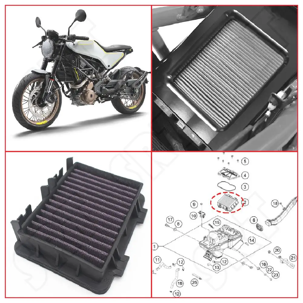 Fits For Husqvarna Vitpilen 401 Svartpilen 2019 2020 2021 2022 Motorcycle Air Filter Engine Intake Filter Replacement Element