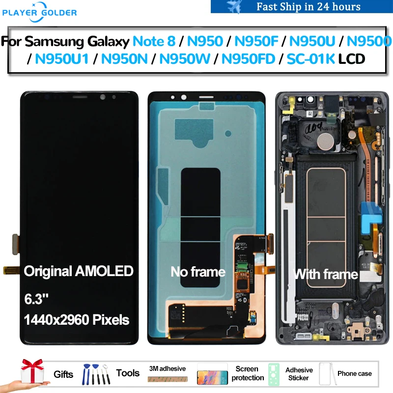 Amoled Originale Per Samsung Galaxy Note 8 Note8 N950 N950F N950Fd Pantalla Display Lcd Touch Panel Screen Digitizer Assembly Lcd