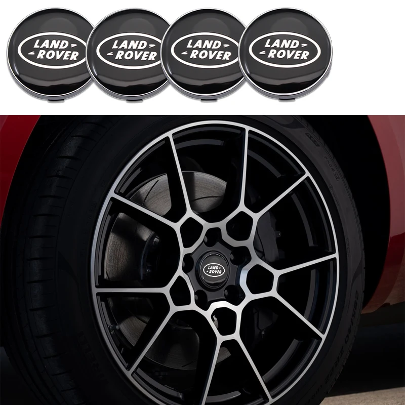 4Pcs 60Mm Car Wheel Center Hub Cap Badge Logo Emblem Decal Wheel Sticker Per Land Rover Discovery Range Rover Evoque Velar Depen