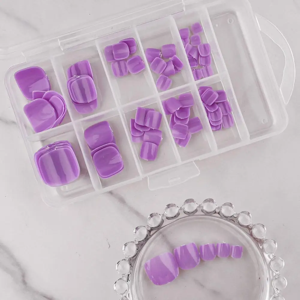 Kit Per Nail Art Fai Da Te Gel Unghie Dei Piedi Finte 120 Pz/Scatola Unghie Dei Piedi Corte Multicolori Gel Vibrante Unghie Dei Piedi Finte Per Le Don