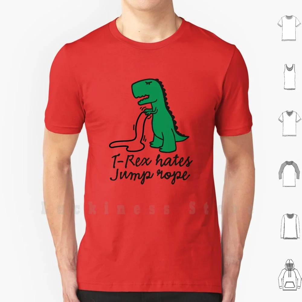 T-Rex Hates Jump Rope T Shirt Stampa Per Uomo Cotone New Cool Tee T Rex Dinosaur Dino Jump Rope Push Up Funny Fitness