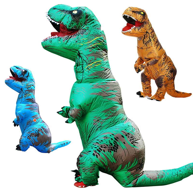 Halloween T-Rex Dinosaur Costume Gonfiabile Full Body Dinosaur Cosplay Costumi Per Adulti Divertenti Puntelli Per Feste Costume Natalizio Per Bambini