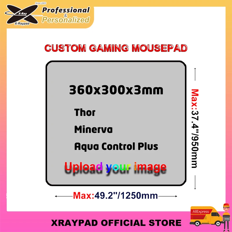 360X300X3Mm X-Raypad Personalizzato Thor/Minerva/ Ac + Tappetino Per Mouse Tappetino Da Scrivania A Punto Libero