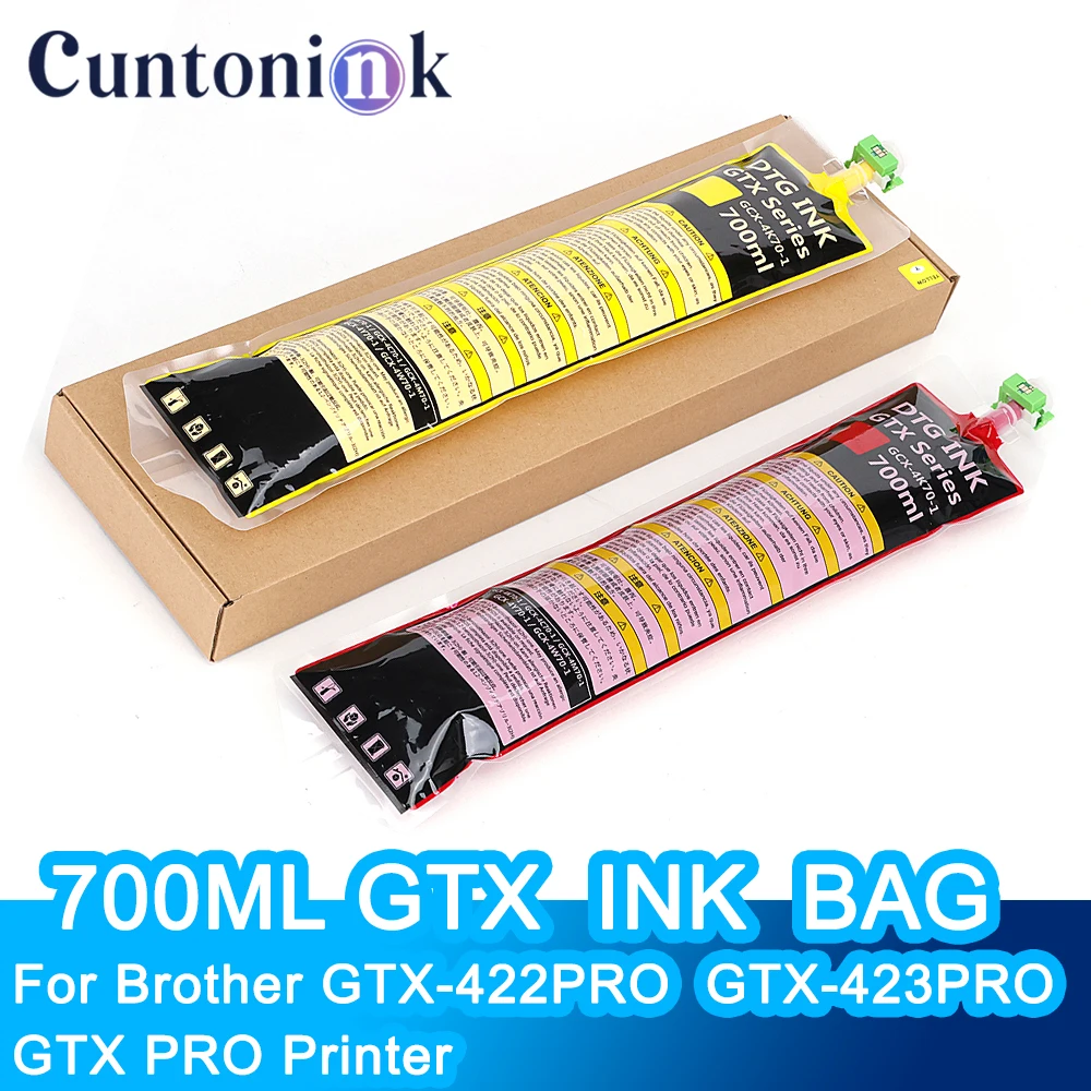 Sacchetto Di Inchiostro Gtx Da 700 Ml/Bag Con Inchiostro Dtg Tessile Chip Una Tantum Per Stampante Brother Gtx-422 Gtx-423 Serie Gtxpro