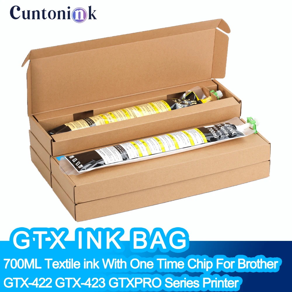 Sacchetto Di Inchiostro Gtx Da 700Ml Con Inchiostro Dtg Tessile Chip Una Tantum Per Stampante Brother Gtx-422 Gtx-423 Serie Gtxpro