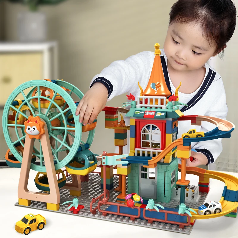 Marmo Run Architettura Castle Building Blocks Car Action Figures Amici Bambini Giocattoli Educativi Per Ragazzi Regali Di Natale