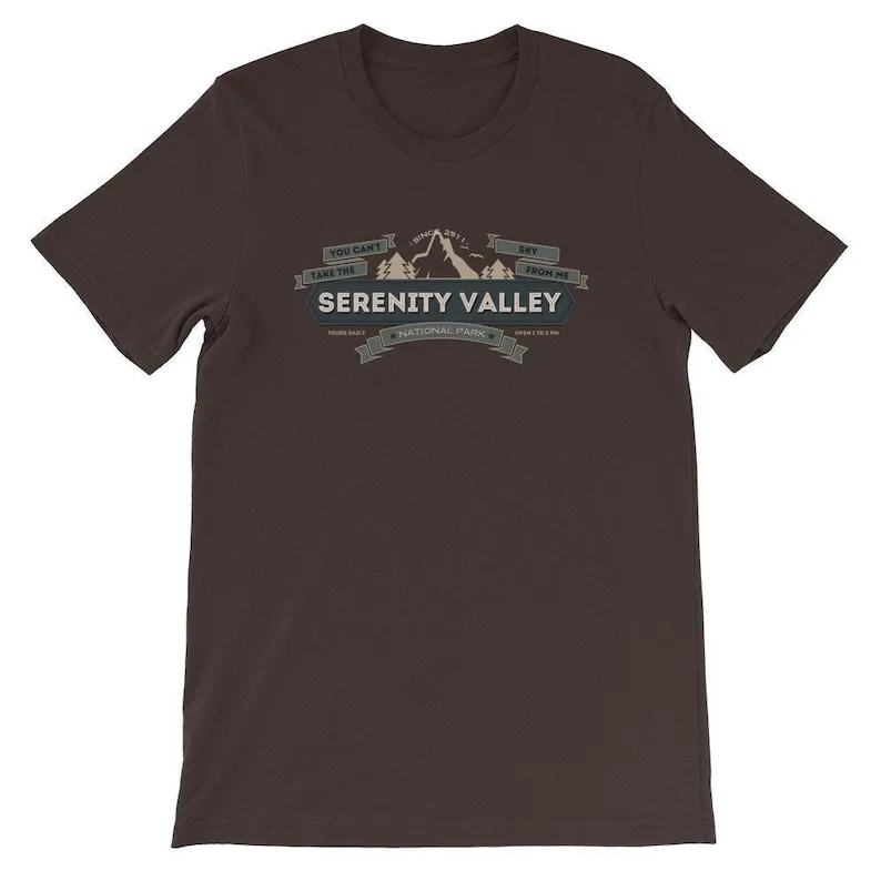 Serenity Valley National Park Tour Firefly Novità Browncoat T Shirt Maniche Lunghe O Corte