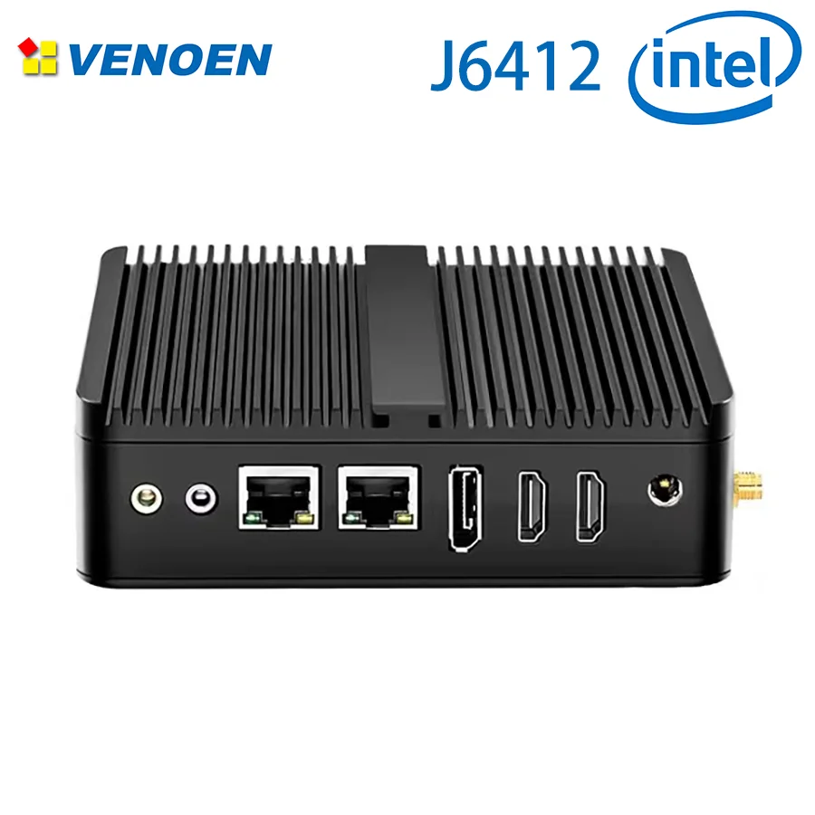 Mini Pc Senza Ventola Computer Industriale Intel 12Th Celeron J6412 Windows 11 Montaggio Su Guida Din Barebone Di Piccole Dimensioni Varie Interfacce