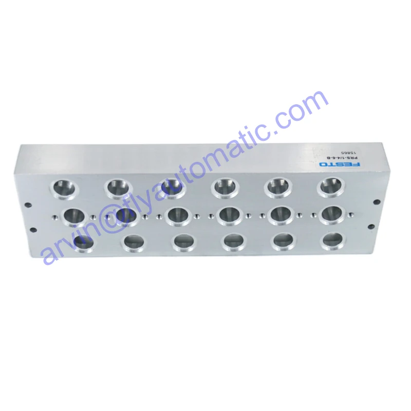 Festo Manifold Block Prs-1/4-3-B 15862 Pneumatic Air Exhaust Solenoid Valve Base For Mfh-5-1/4-B 3Pcs Valves Plate With Gaskets