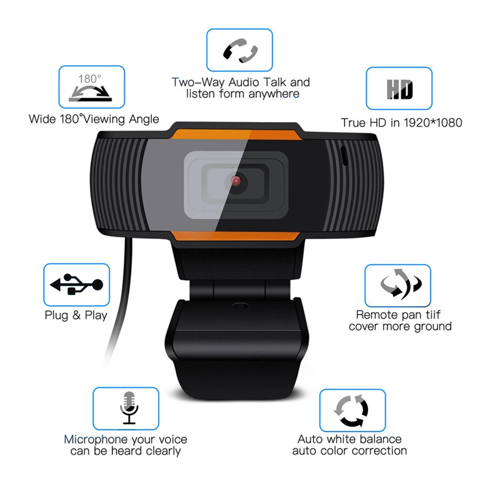 Nuovo Computer Webcam Hd Per Pc 720P Mini Web Camera Con Microfono Usb 2.0 Web Cam Per Computer Mac Laptop Desktop Youtube Skype