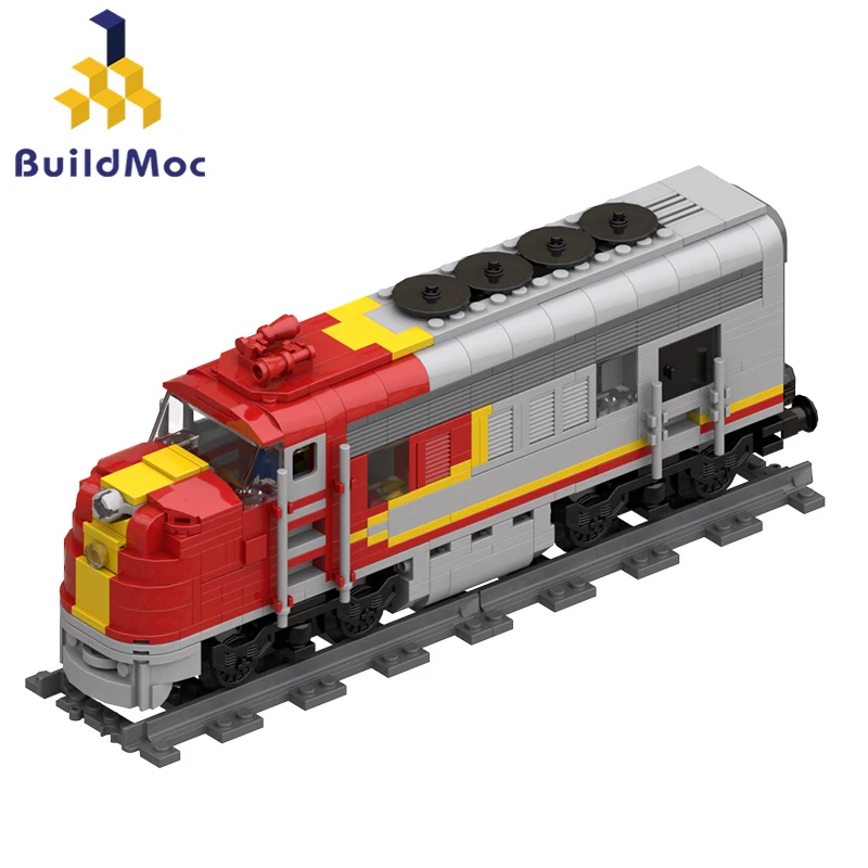 Buildmoc Santa Fe Super Chief Treni Building Blocks Set Heavy Duty Locomotiva Passeggeri Ferrovia Pista Mattoni Giocattoli Regalo Per Bambini