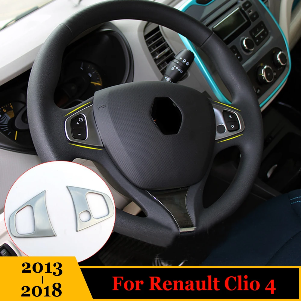 Per Renault Clio 4 Clio Iv 2013 2014 15 16 17 2018 Abs Cromato Accessori Per Auto Decorazione Volante Pulsanti Copertura Trim 2 Pz
