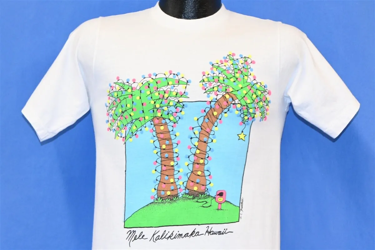 T-Shirt Anni '90 Mele Kalikimaka Hawaii Merry Christmas Hawaiian Palm Trees