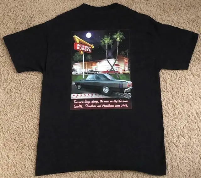 In N Out Burger Las Vegas 2 Palme Classic Cars Drive Thru Black T-Shirt L