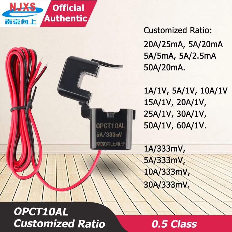 Morsetto Trasformatore Di Corrente A Nucleo Diviso Su Opct10Al 1A/1V 5A/1V 10A/1V 30A/1V 60A 1V Ac Cts Tipo Aperto Sensore Di Corrente Split Core