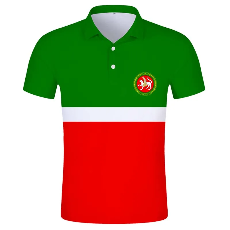 Tatarstan Polo Shirt Free Custom Made Kazpolo Flag Word Russian Russia Print Almetyevsk Naberezhyi Chelny Clothing