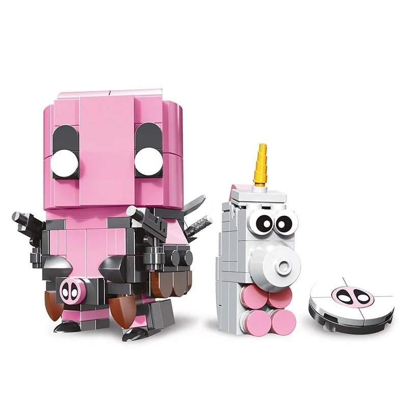 Lady Deadpool Gwenpool Con Unicorno Brickheadz Building Blocks Mini Action Figure Toys