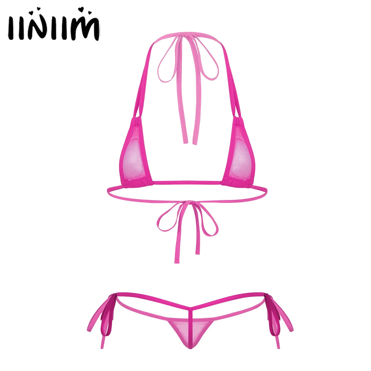 Costume Da Bagno Da Donna A Triangolo Con Micro Bikini A Rete Trasparente A Rete Trasparente Per Bikini Da Spiaggia