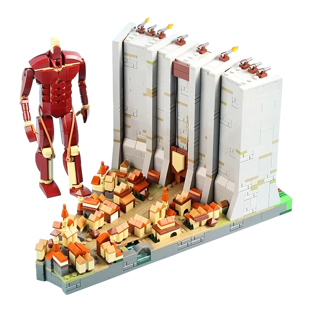 Gobricks Moc The Wall Attack On Titan Bricks Model Anime Action Movie Attack On Titan Building Blocks Giocattoli Educativi Regalo
