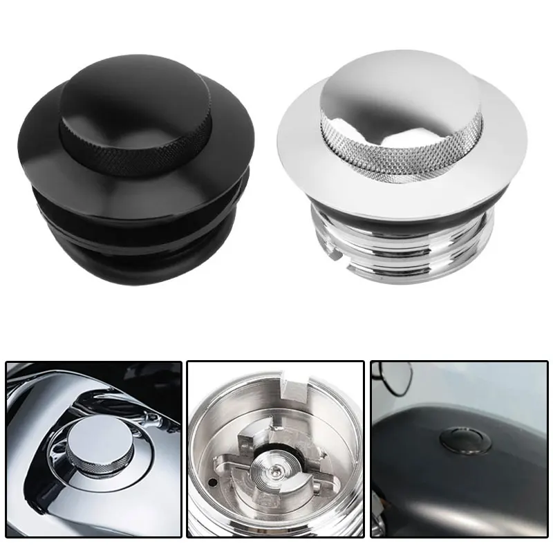 Motorcycle Oil Fuel Gas Tank Cap Vented Flush Pop Up Cover For Harley Touring Road King Sportster Dyna Fat Bob Softail Bad Boy