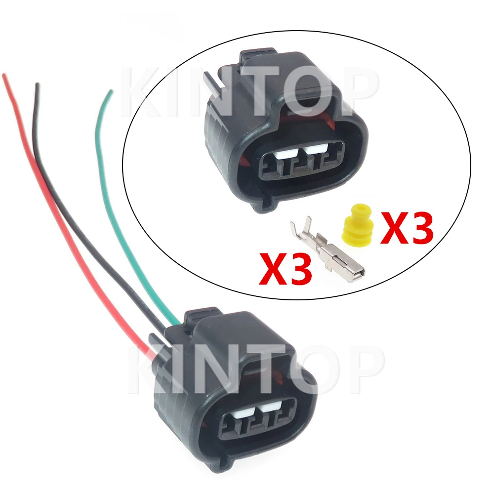 1 Set 3 Pins Auto Wiring Terminal Socket Automobile Waterproof Plug Ds-Bn-3F-Gr 90980-11145 Car Electrical Connector