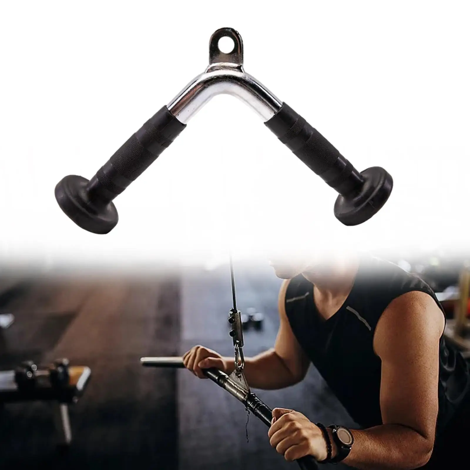 Tricep Press Push Down Bar Bar Home Gym Pulley Cable Machine Attachment