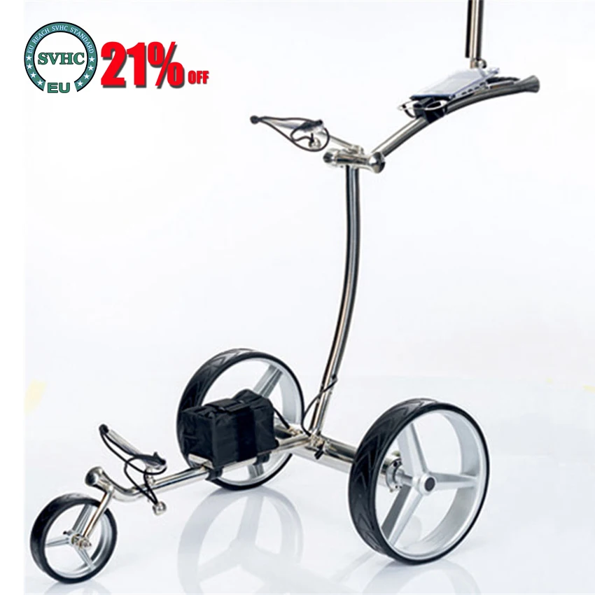 Carrello Da Golf Jsb203, Carrello Da Golf Elettrico In Acciaio Inossidabile 304, Carrello Da Golf Elettrico A Tre Ruote, Forniture Per Campi Da Golf 2