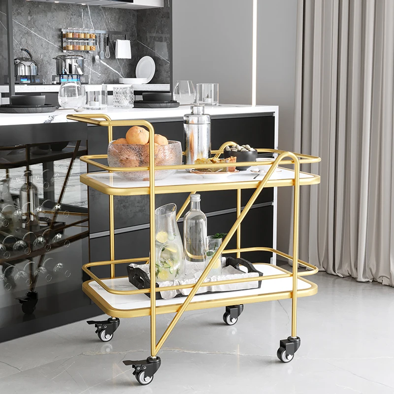 Divisori Utility Trolley Rolling Sideboard Gold Hotel Carrello Da Portata Armadi Da Bagno Colchones In Metallo Mobili Da Cucina