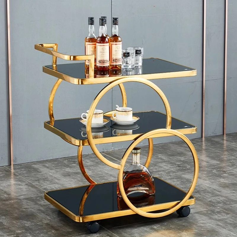 Rolling Bar Tables Trolley Kitchen Chariot Metal Wine Rack Servire Rolling Trolley Credenze Scaffale Arcivadores Hotel Furiture