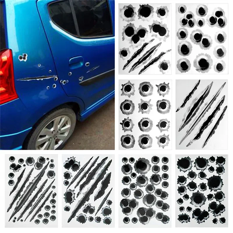 Adesivi Laterali Per Auto 3D Bullet Hole Decalcomanie Divertenti Auto Moto Decorazione Sticker Car Styling Per Adesivi Per Auto