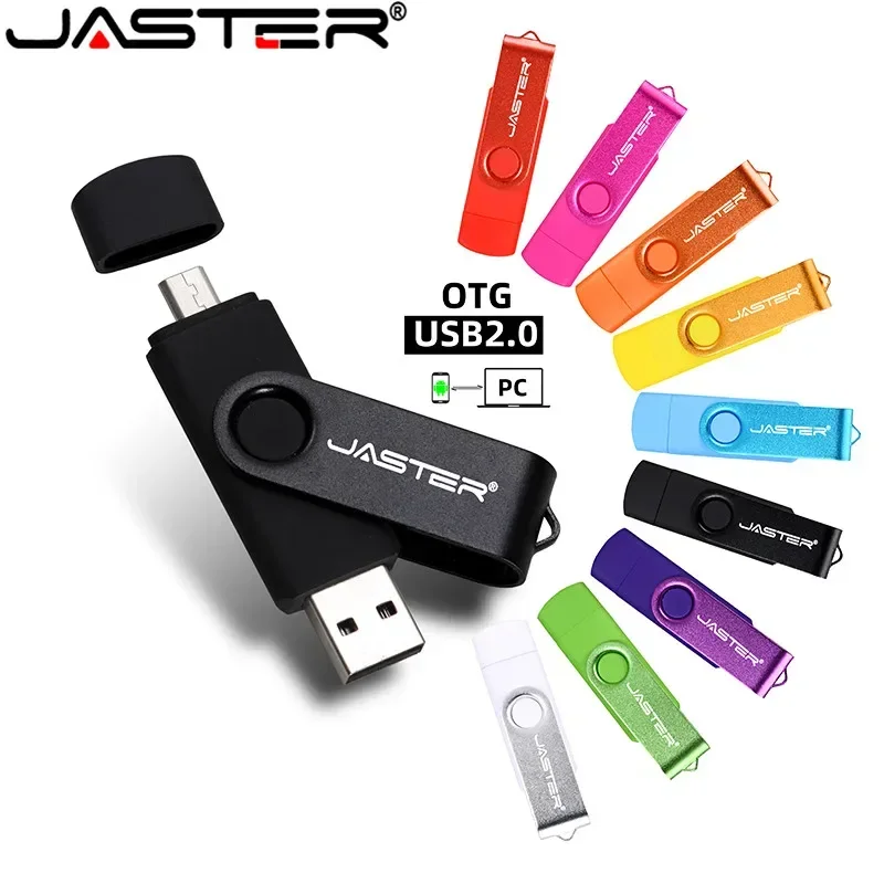 Jaster Otg Usb Flash Drive 64G 32G 16G 8G 4G Pen Drive Thumb Drives Memory Stick Adattatori Di Tipo C Gratuiti Android Portachiavi Pendrive