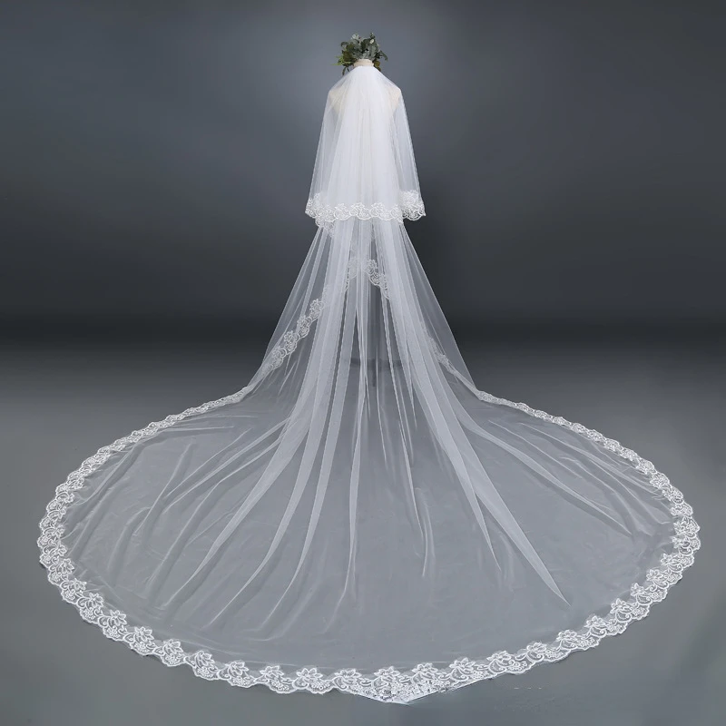 Pizzo Super Lungo 3 Mignon Maimai Pettine Per Capelli A Trascinamento Largo Velo A Doppio Strato Velo Da Sposa Velo Da Sposa