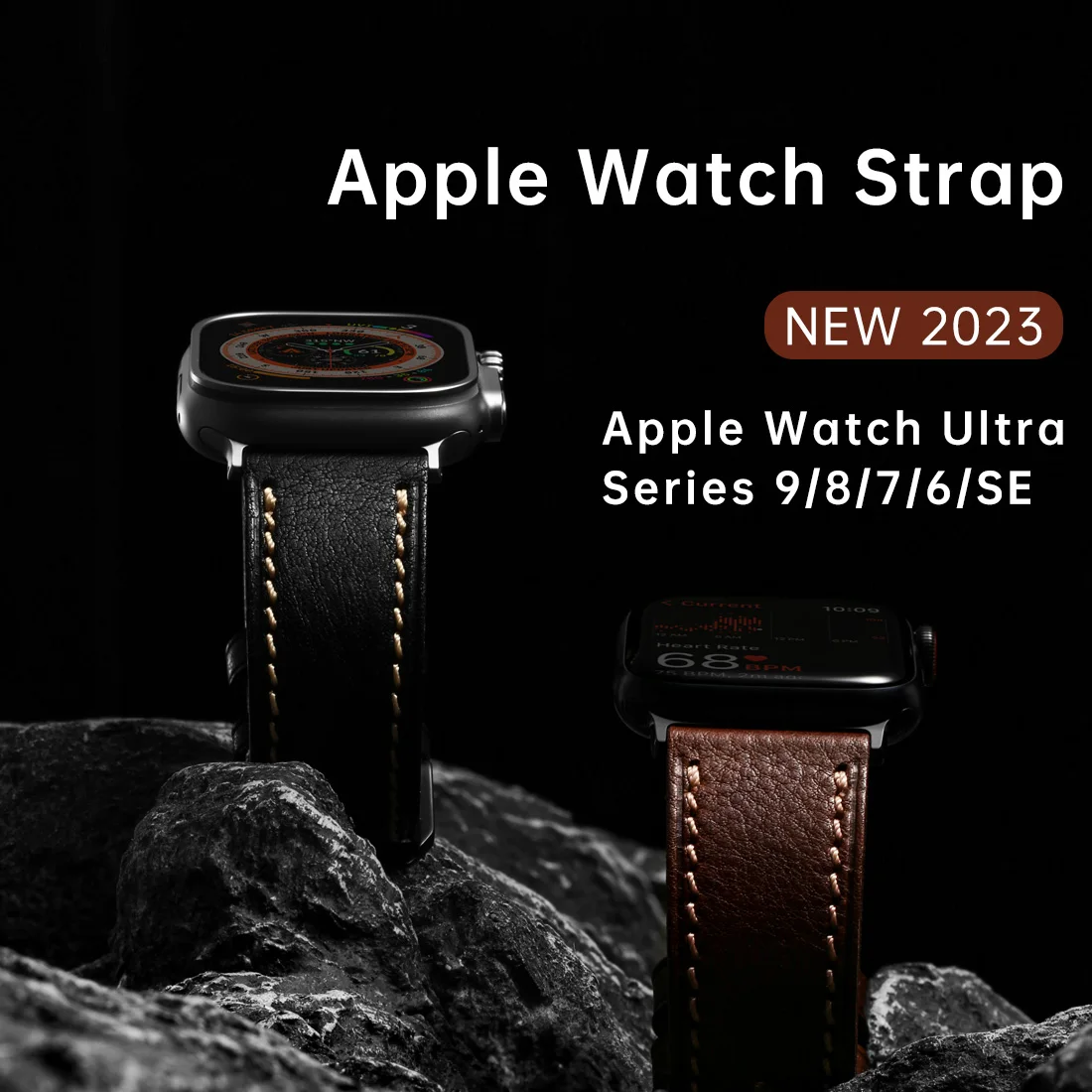 2023 Apple Watch Ultra 2 49Mm Cinturino In Pelle Serie 9 8 7 6 Se 45Mm 44Mm 41Mm 40Mm Cinturini In Pelle Vegetale Per Apple Watch