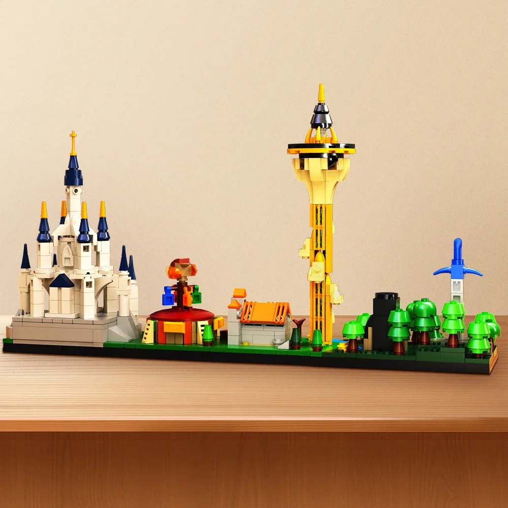 Moc Classics Skyline Building Block Model Scene Di Gioco Castle Mini Town Street Scene Education Architecture Bricks For Kid Toy