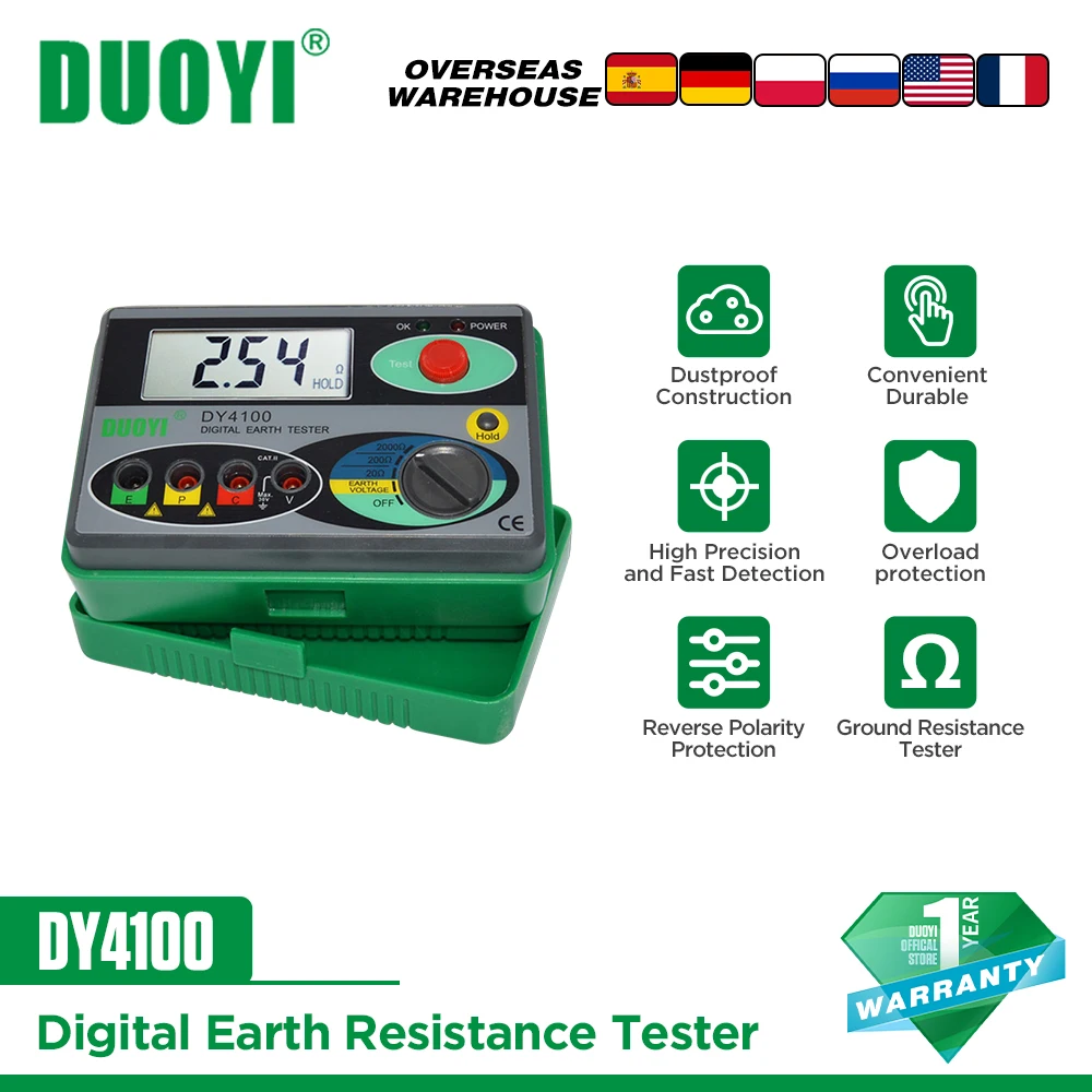 Duoyi Dy4100 Misuratori Di Megaohmmetro Digitali Misuratori Di Resistenza Alla Terra Tester Cavo Misuratore Di Alta Tensione Isolamento Di Resistenza 