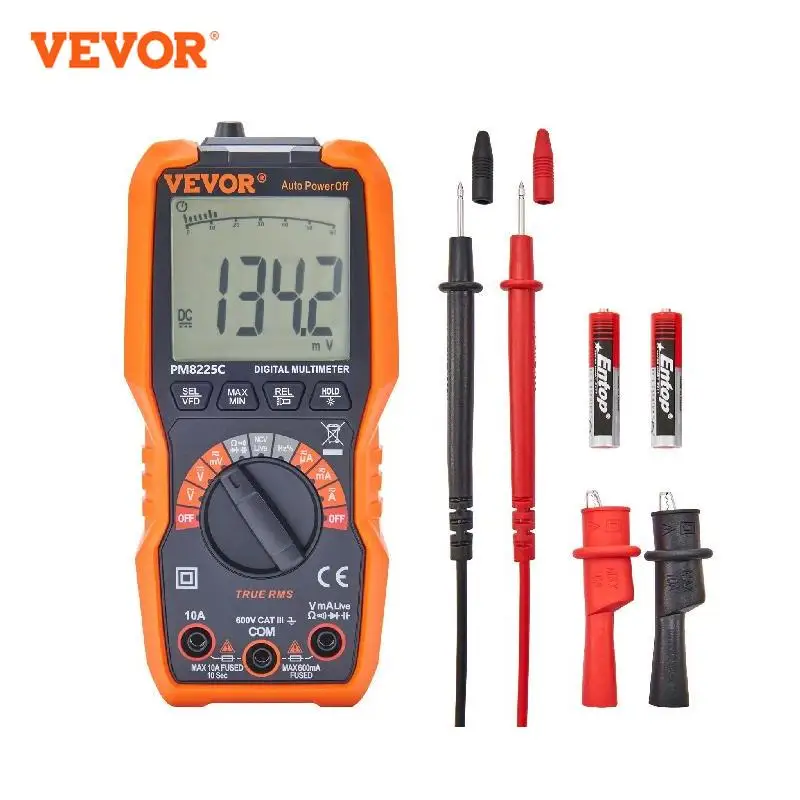 Vevor Multimetro Digitale, 4000 Conti Voltmetro Amperometro Intelligente Tester Di Continuità Ohm Volt Ampere Meter Tensione Ca/Cc Corrente Resistenza