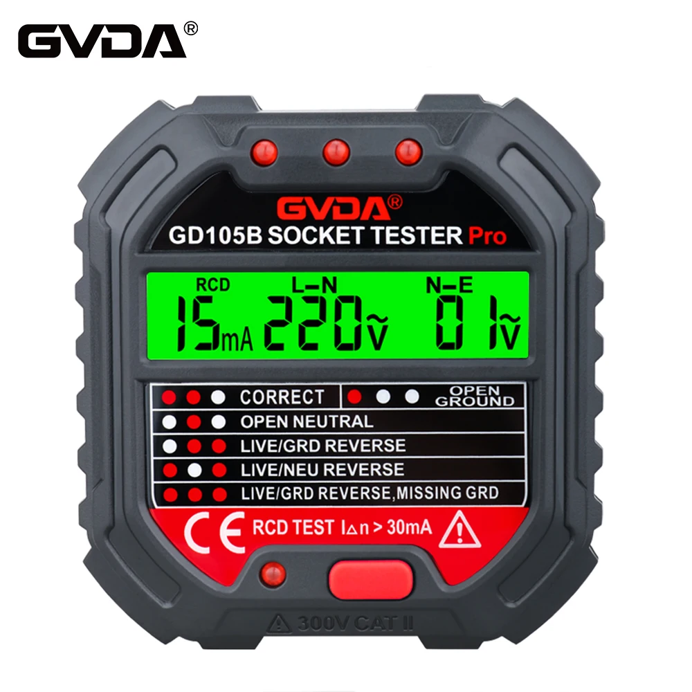 Gvda Socket Outlet Tester Rilevatore Di Tensione Interruttore Elettrico Finder Ground Zero Line Us Eu Uk Plug Controllo Di Fase Di Polarità