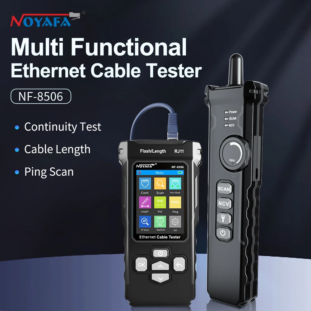 Il Tester Per Cavi Di Rete Noyafa Nf-8506 Supporta Il Test Ping/Scansione Ip/Strumento Di Ricerca Del Localizzatore Di Cavi Multifunzione Di Velocità 