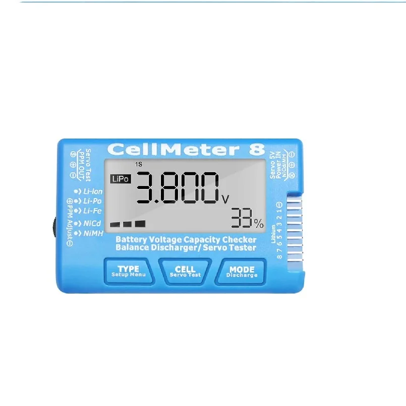 Lcd Digital Battery Capacity Tester Rc Cellmeter8 2-8S Servo Lithium Polymer Lithium Dragon Nimh Tester Di Tensione Della Batteria