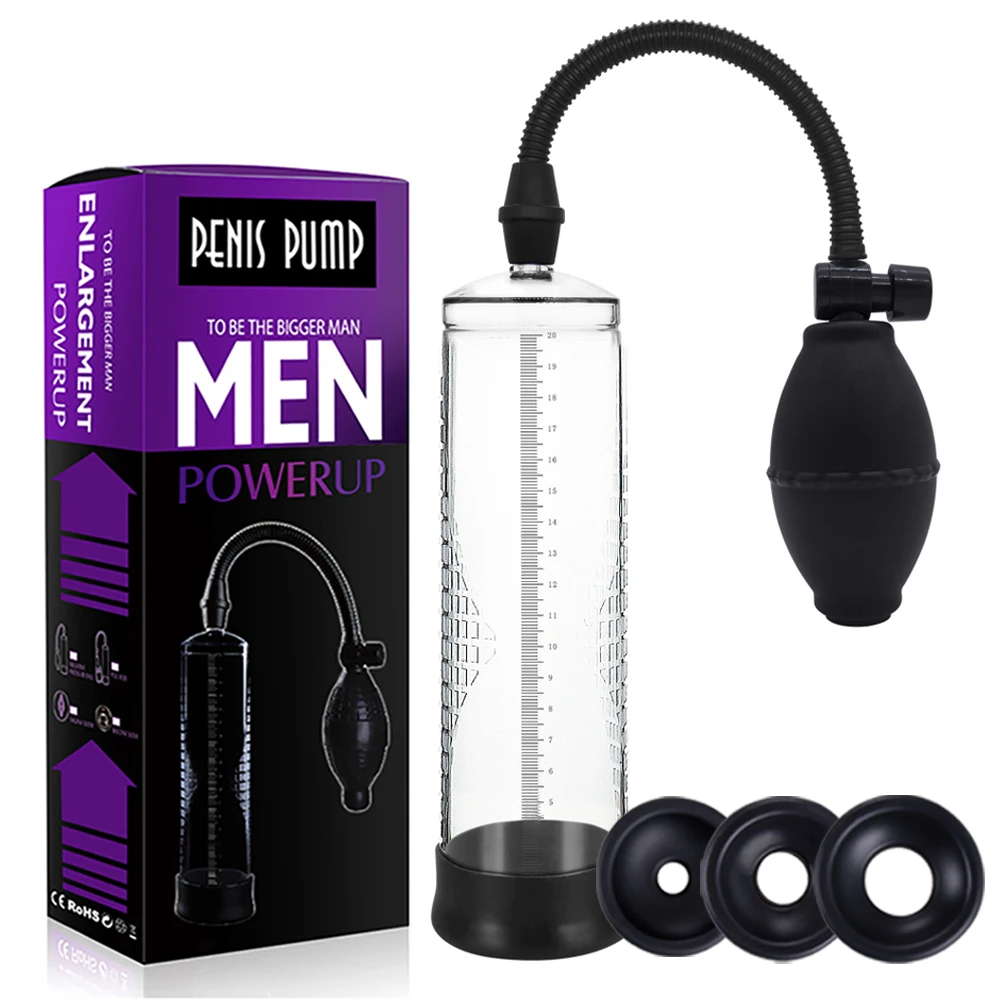 Efficace Ingrandimento Della Pompa Del Pene Vuoto Dick Extender Uomini Giocattolo Del Sesso Aumentare La Lunghezza Ingranditore Treno Maschile Erotico