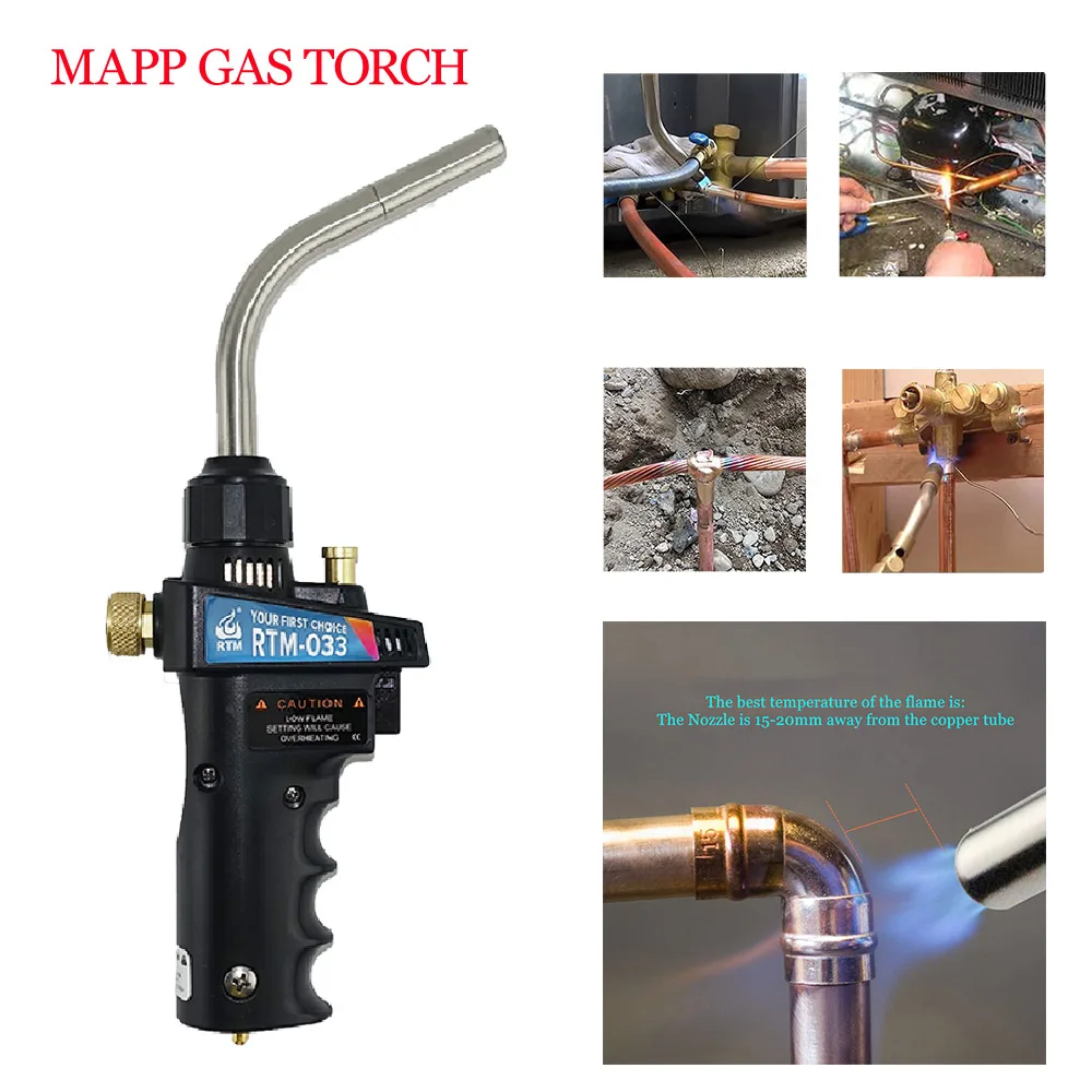 Mapp Saldatura A Gas Della Torcia Di Accensione Fiamma Brasatura Pistola Bruciatore Fiamma Ossidrica Saldatura Barbecue Riscaldamento Tempra Hvac Idra