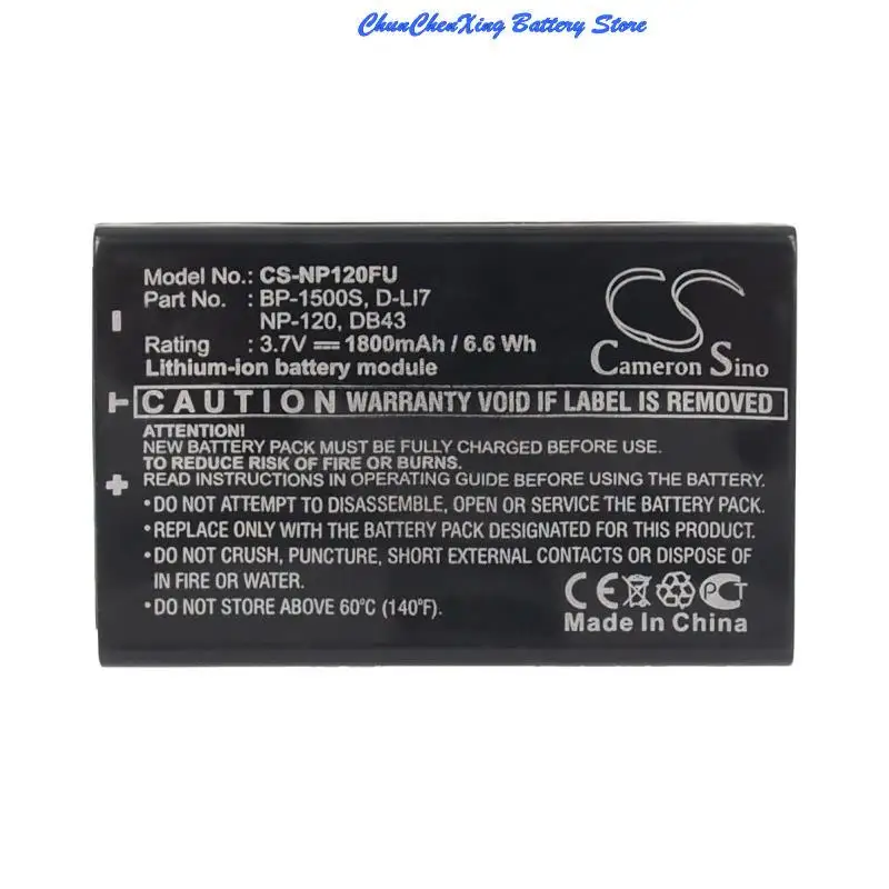 Cameron Sino 1800Mah Batteria Per Fujifilm Finepix 603 F10 F11 M603, Per Camileo H30 X100, Per Drift Hd170 Hd170S, Per Lawmate Pv500