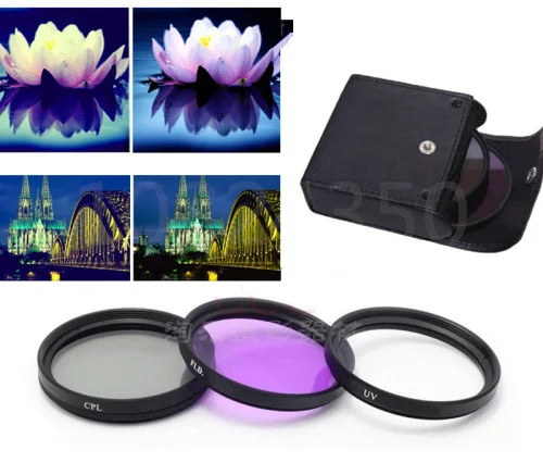 49Mm 52Mm 55Mm 58Mm 62Mm 67Mm 72Mm 77Mm Cpl Uv + + Fld 4In 1 Lens Filter Con Il Sacchetto Per Il Cannone Nikon Sony Pentax Fujifilm Obiettivo Della Fo