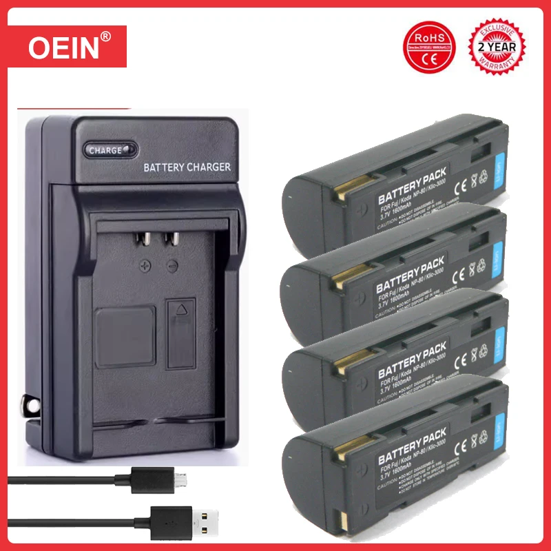 Per Fujifilm Finepix 1700Z 2700 2900Z 4800 4900 6800 6900 Zoom Fotocamera Np-80 Batteria Del Caricatore
