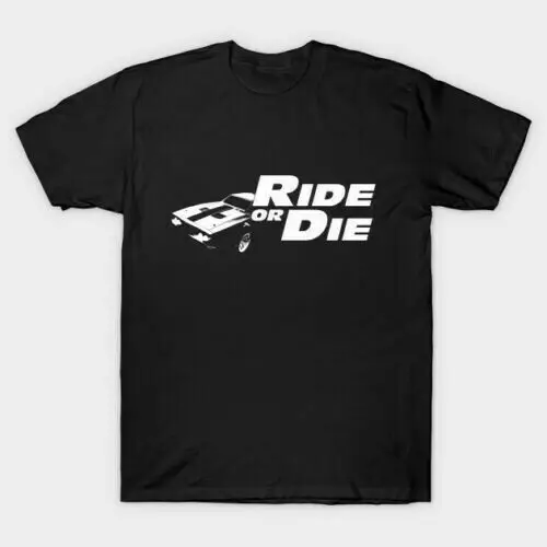 Veloce E Furious Ride O Die Black T-Shirt Dominic Toretto Paul Walker S-6Xl